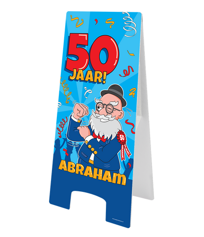 Warning Sign Abraham 50 jaar Cartoon