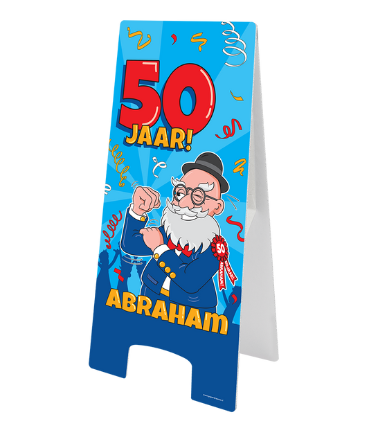 Warning Sign Abraham 50 jaar Cartoon