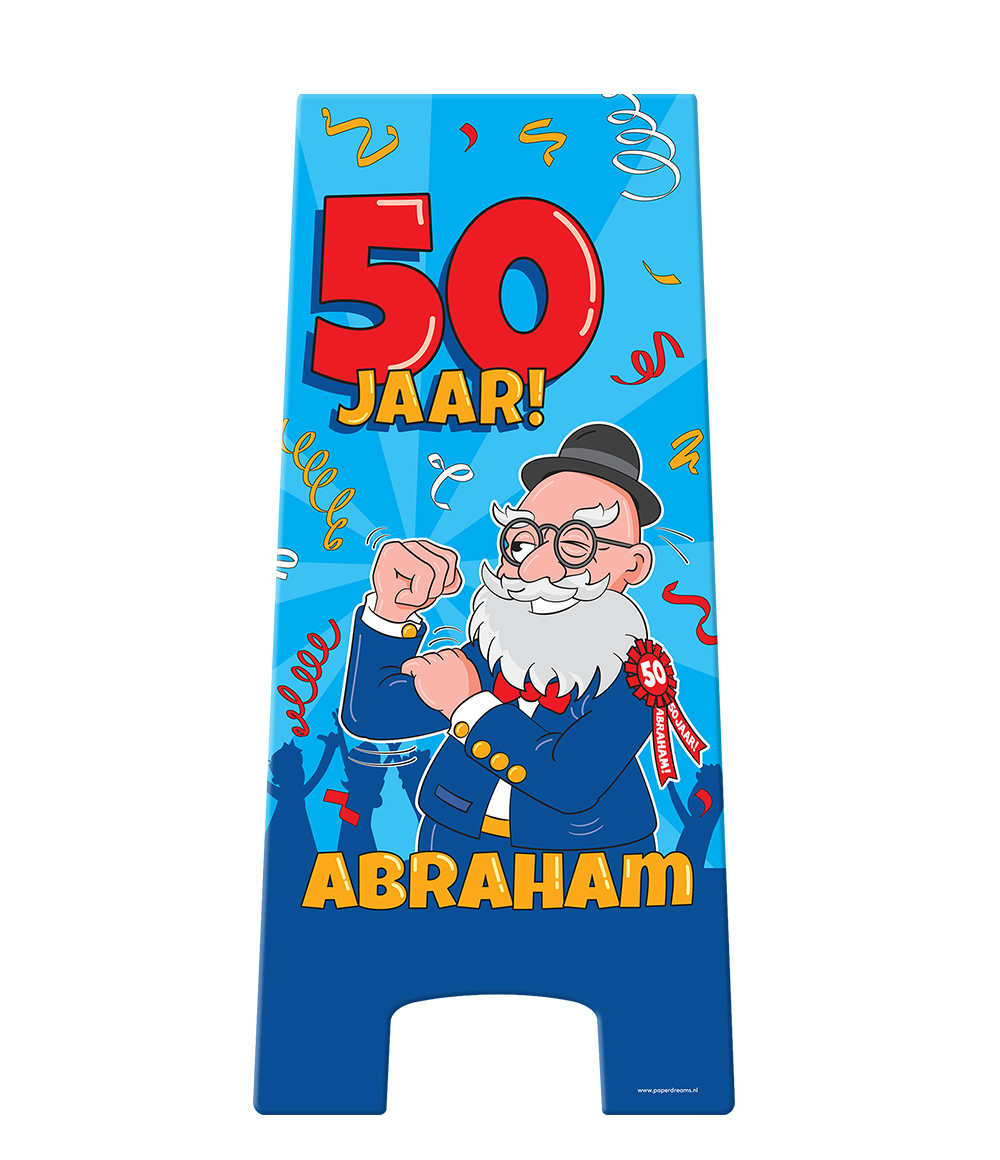 Warning Sign Abraham 50 jaar Cartoon
