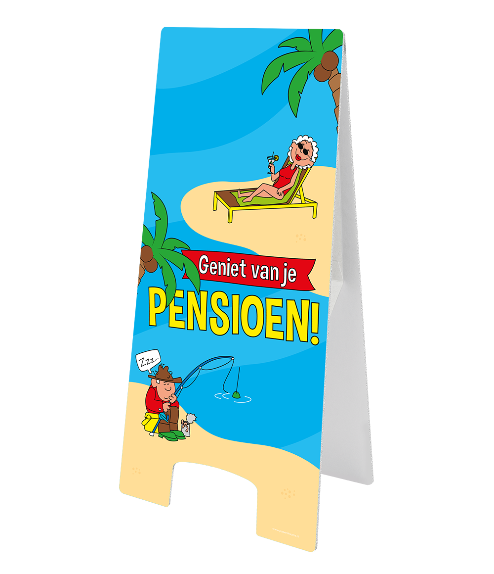 Warning Sign Pensioen Cartoon
