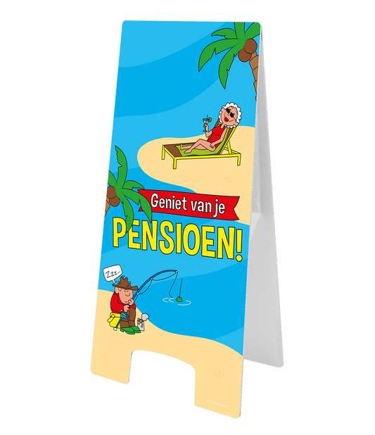 Warning Sign Pensioen Cartoon