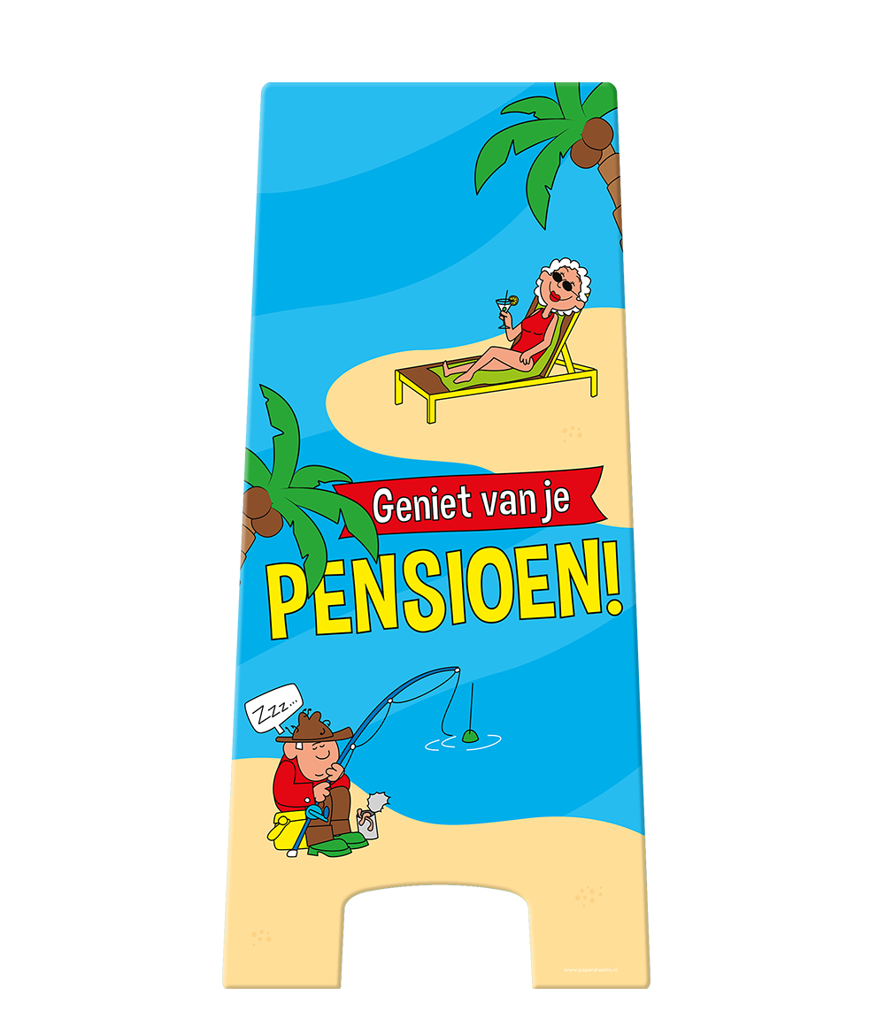 Warning Sign Pensioen Cartoon