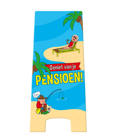 Warning Sign Pensioen Cartoon