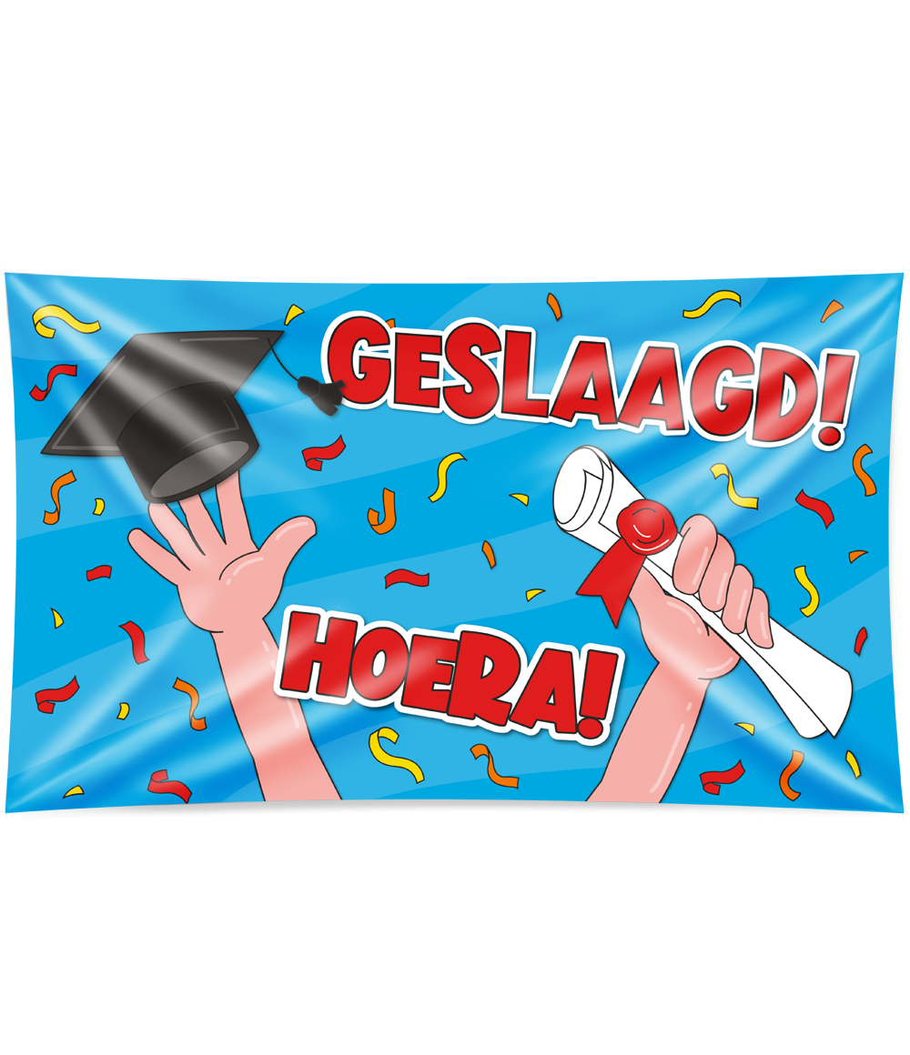 Gevelvlag Geslaagd XXL Cartoon