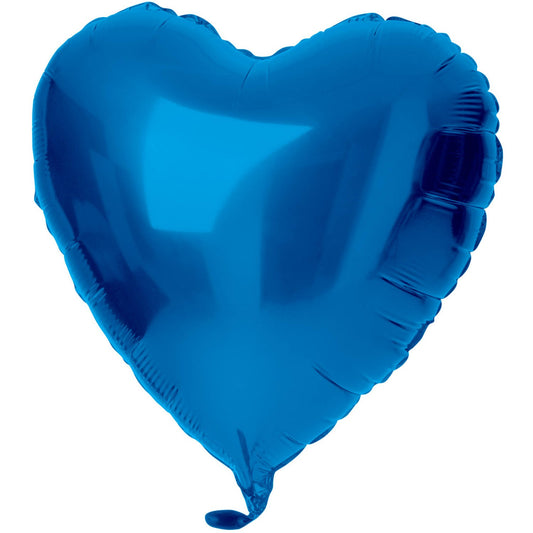 Folie ballon glans Blauw hart