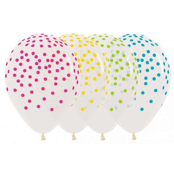 Ballon helder met neon Confetti print