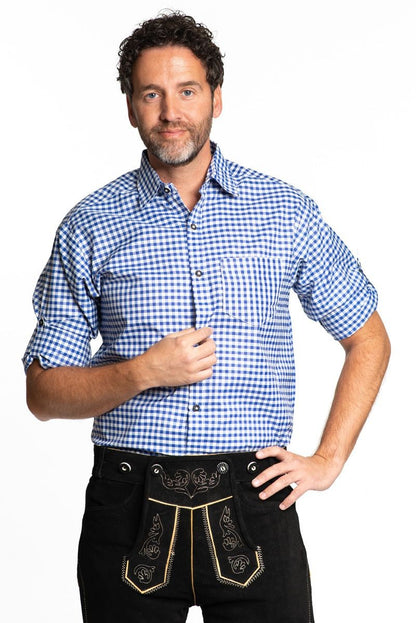 Oktoberfeest Blouse Blauw Wit