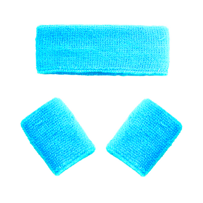 Hoofdband en polsbandjes Turquoise