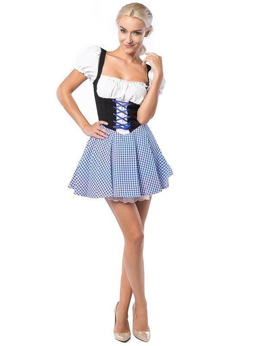 Dirndl jurk Eva blauw bruin