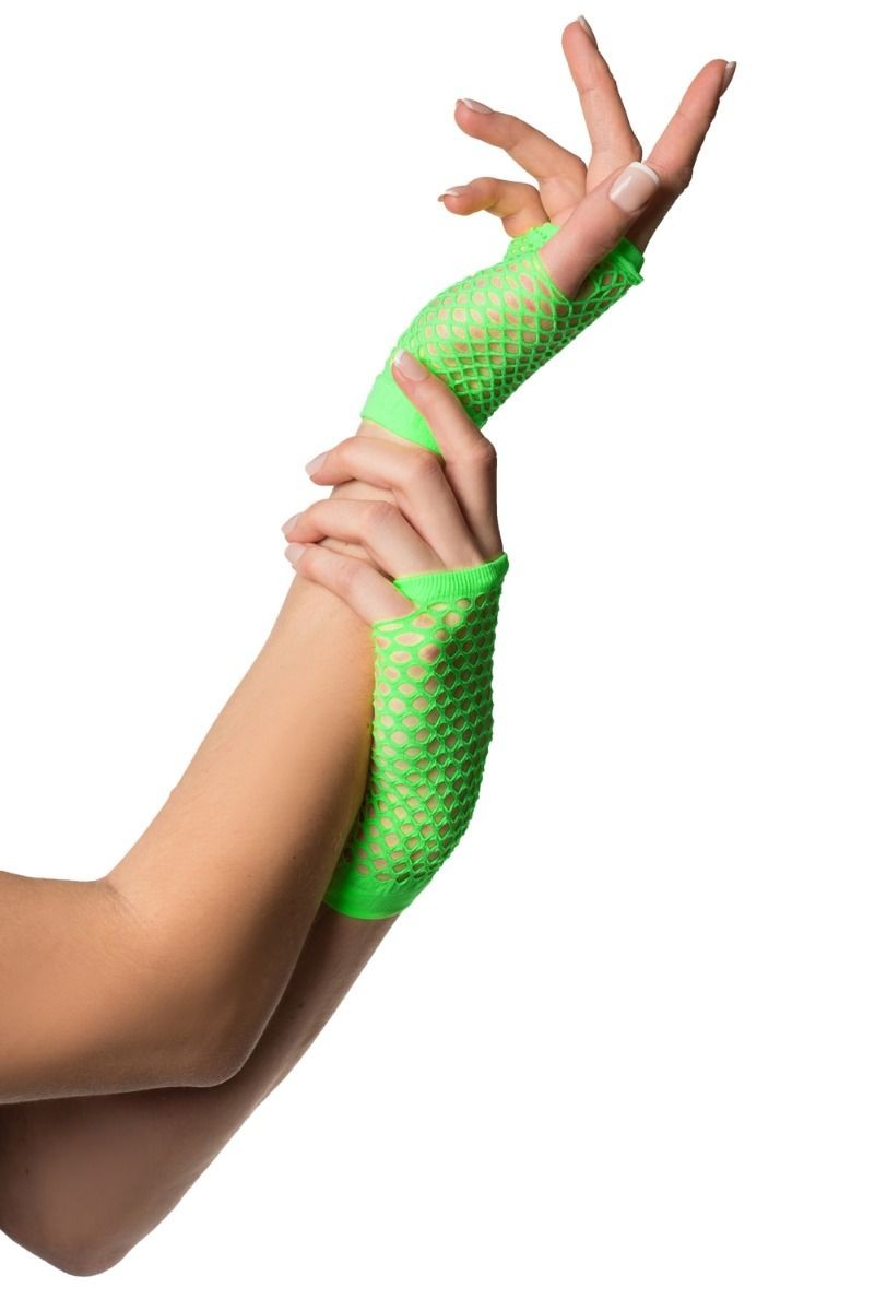 Vingerloze Nethandschoen Kort Neon Groen