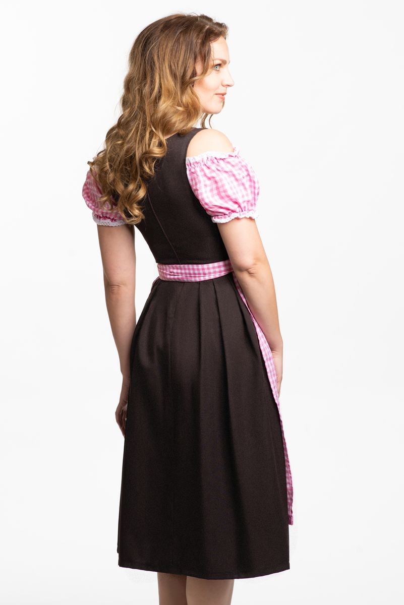 Dirndl jurk Anne-Ruth Lang roze bruin