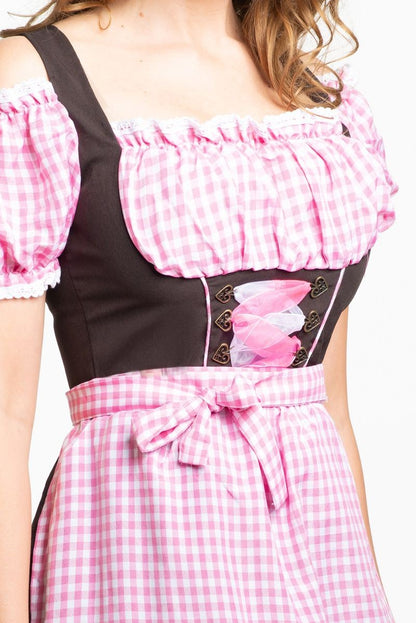 Dirndl jurk Anne-Ruth Lang roze bruin