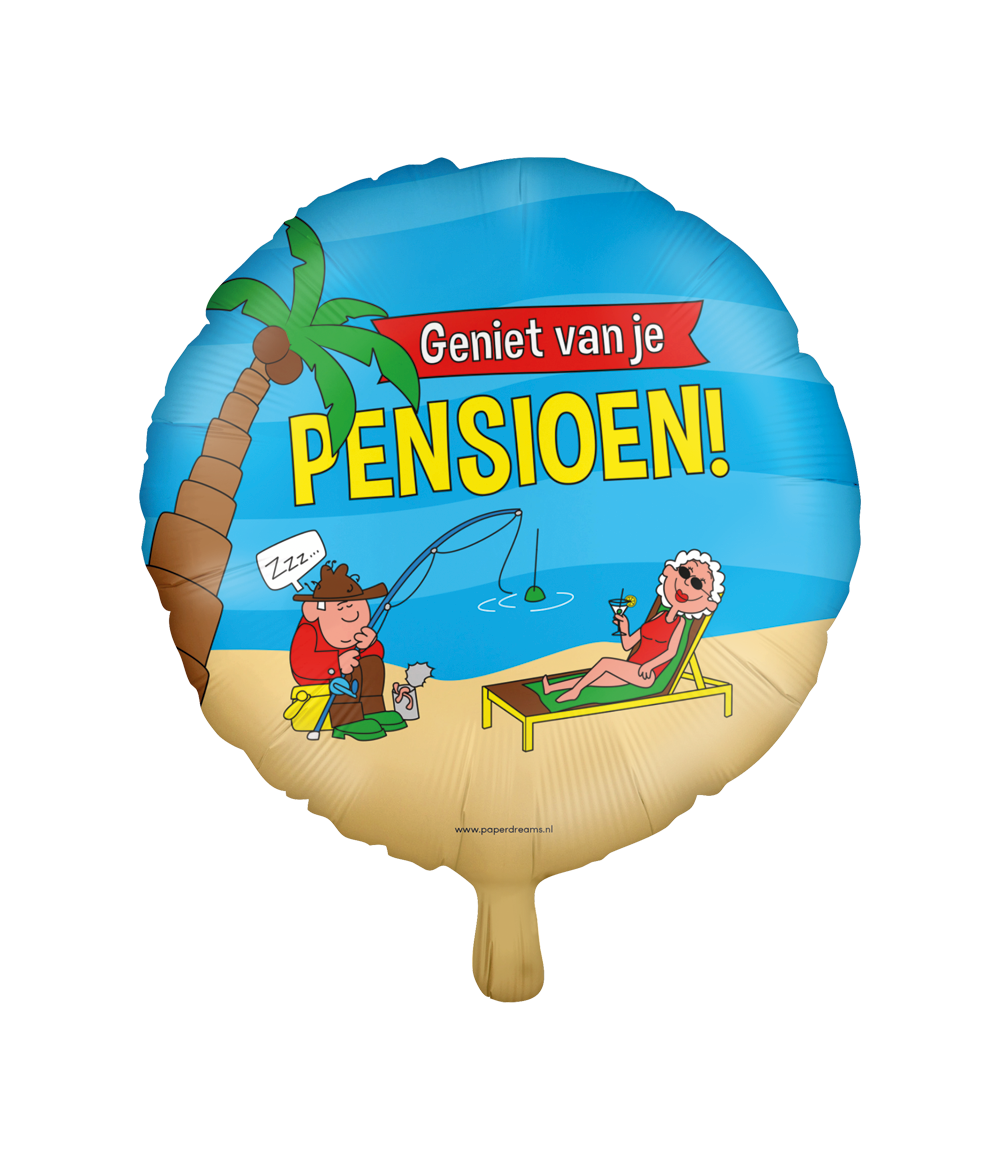 Folieballon Pensioen cartoon