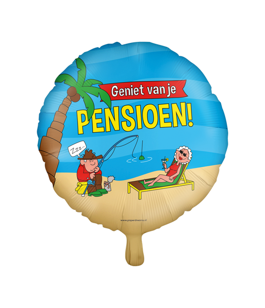 Folieballon Pensioen cartoon