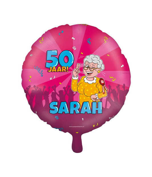 Folieballon Sarah cartoon