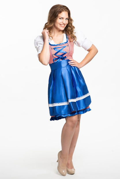 Dirndl jurk Jill rood blauw