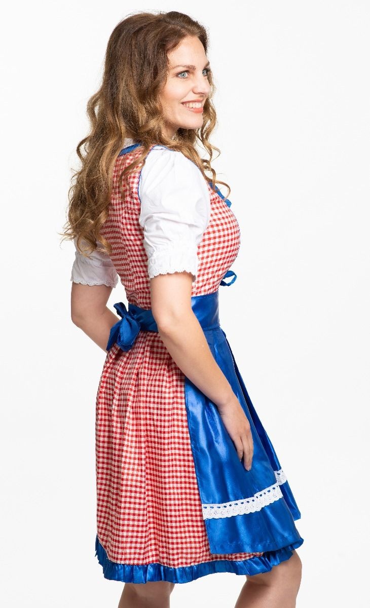 Dirndl jurk Jill rood blauw