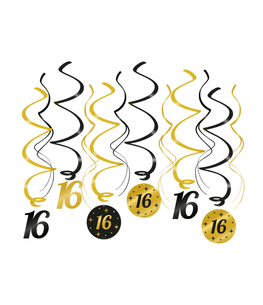 Classy Swirl decoratie 16 jaar