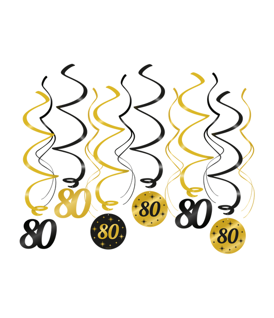Classy Swirl decoratie 80 jaar
