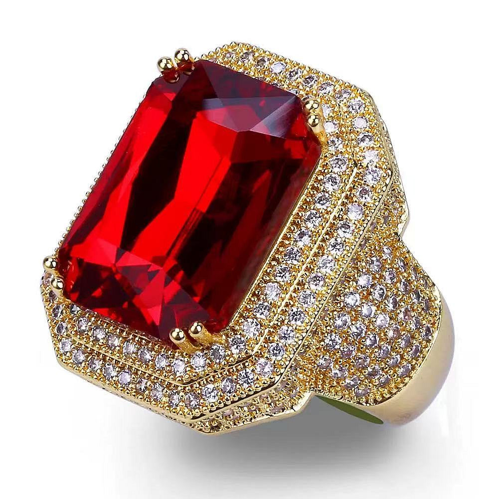 Betoverende Sinterklaas Ring goud / rood