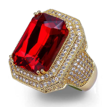 Betoverende Sinterklaas Ring goud / rood