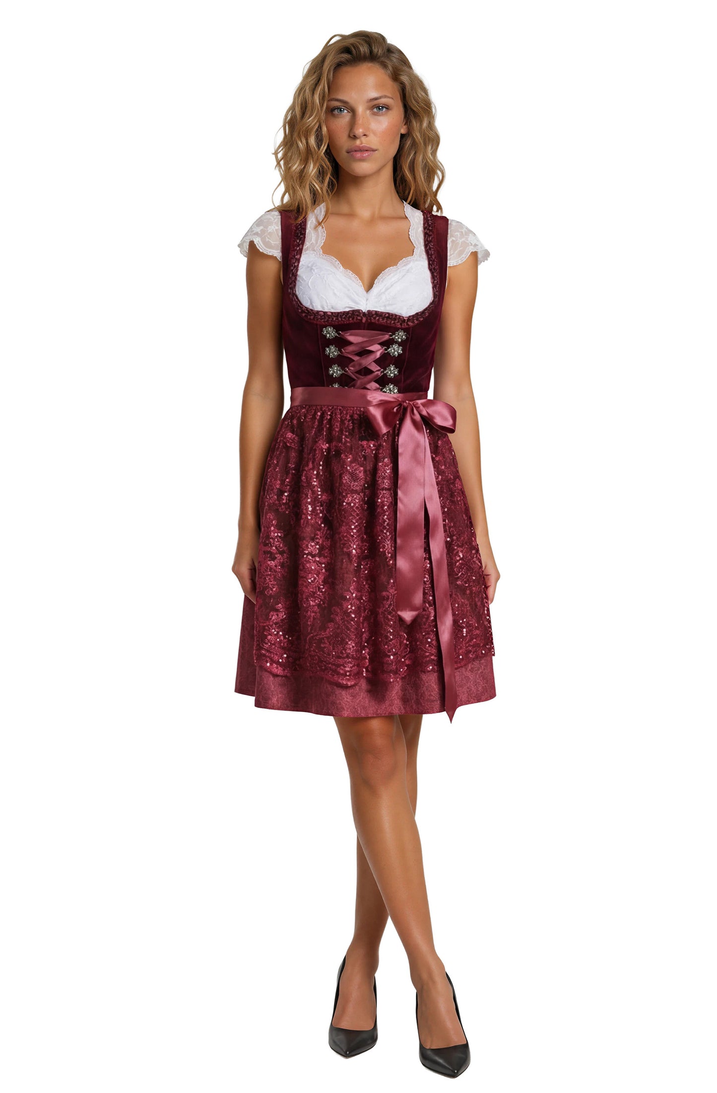 Dirndl jurk Jula Bordorood
