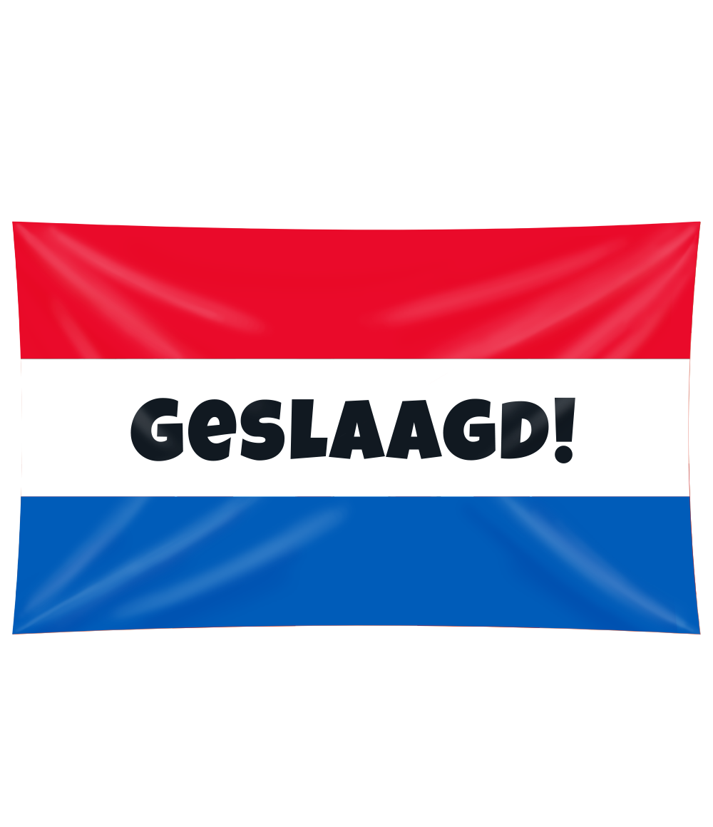 Gevelvlag Geslaagd XXL rood wit blauw