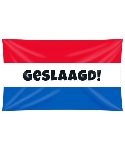 Gevelvlag Geslaagd XXL rood wit blauw