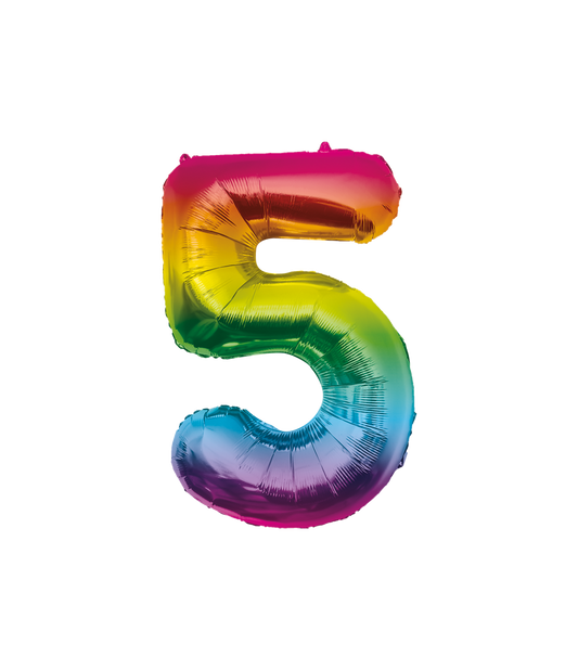Grote Folieballon 5 regenboog