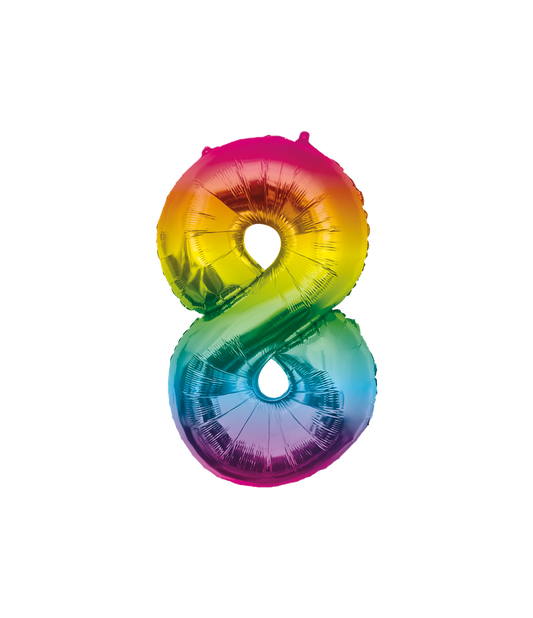Grote Folieballon 8 regenboog