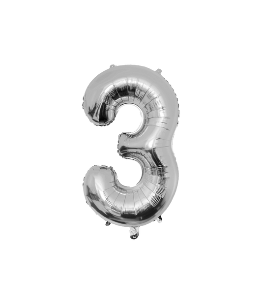 Grote Folieballon 3 zilver