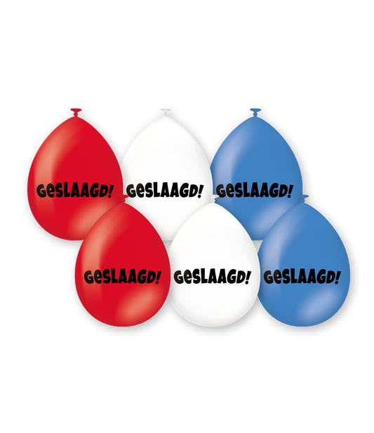 Ballonnen Geslaagd rood wit blauw