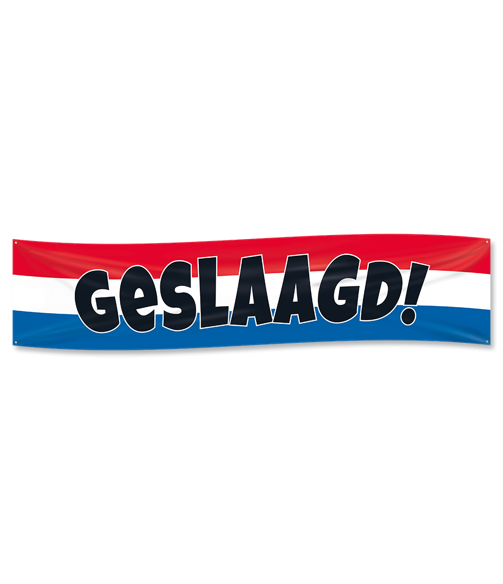Vlag Banner Geslaagd XXL rood wit blauw