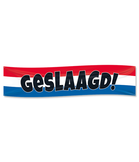 Vlag Banner Geslaagd XXL rood wit blauw